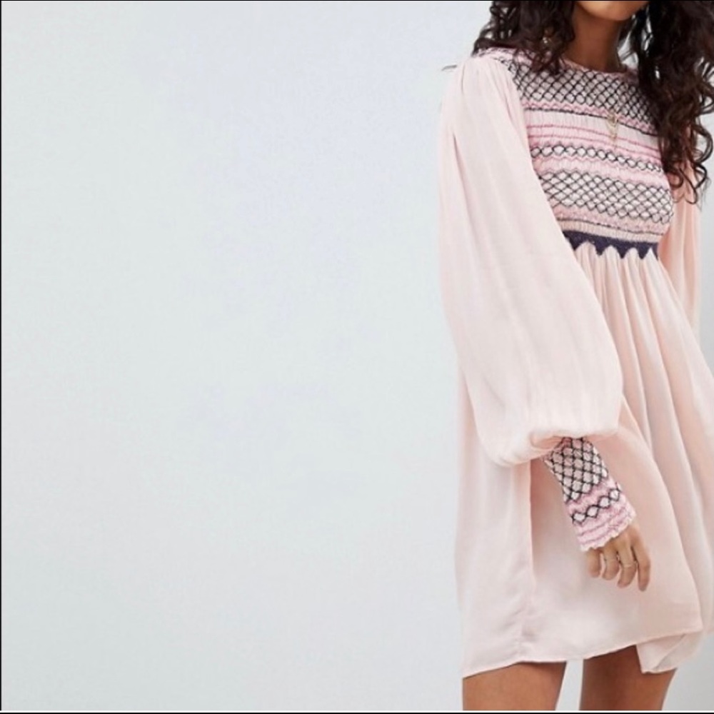 Free People Late Night Picnic Smock Dress